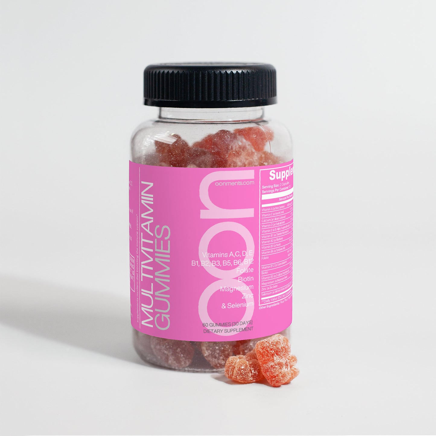 Multivitamin gummies with vitamins A C D E B-complex biotin magnesium zinc and selenium 60 count by oön Supplements